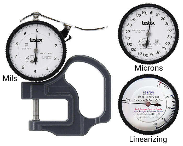 Testex Micrometer Dial Thickness Gages