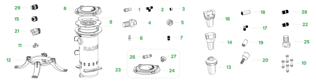 Radex Airline Filter Parts