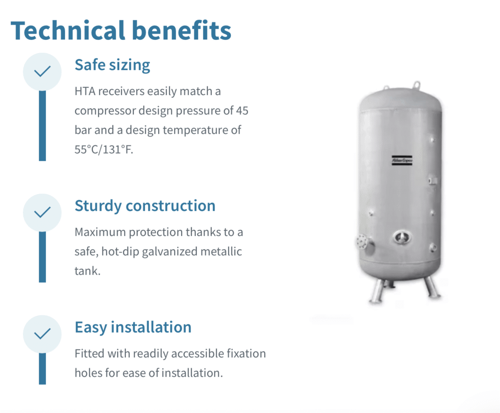 Atlas copco air receiver